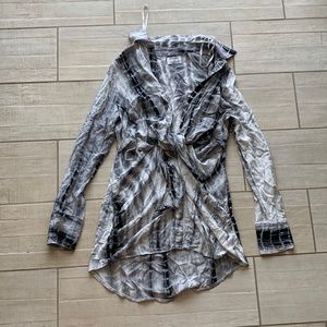 RUNWAY tie dye dress long sleeve midi